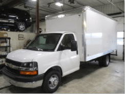 white Chevy Express van in Dubuque - Cube Van