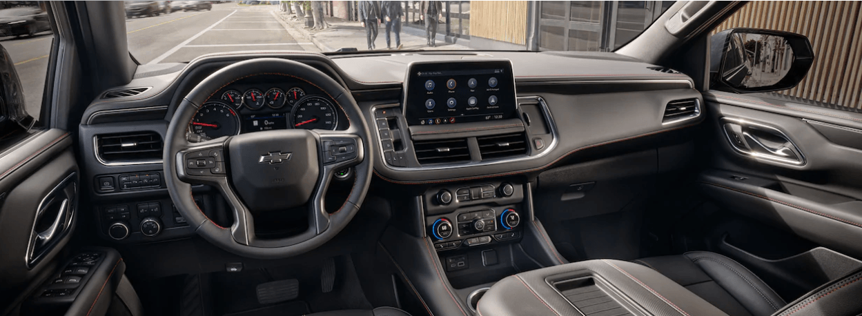 interior cockpit of a Chevy Tahoe near Dubuque