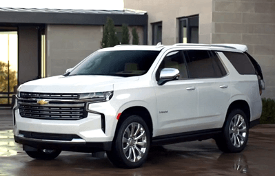 white Chevy Tahoe near Dubuque Iowa