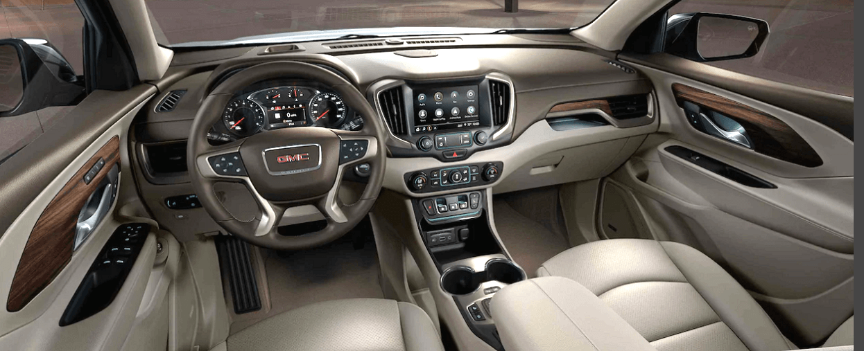 interior dashboard of a new GMC Terrain