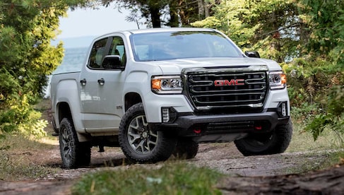 white GMC Canyon crew cab