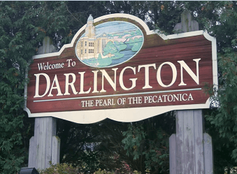 Darlington Wisconsin city welcome sign