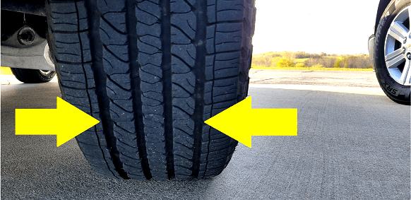 photo showing tire tread