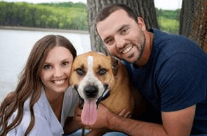 Franchesca, her husband Derek, and their dog Baxter