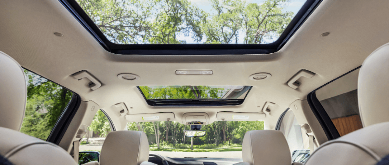 Buick Enclave interior with dual sunroofs