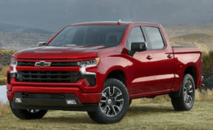 New red Chevrolet Silverado 1500 crew cab