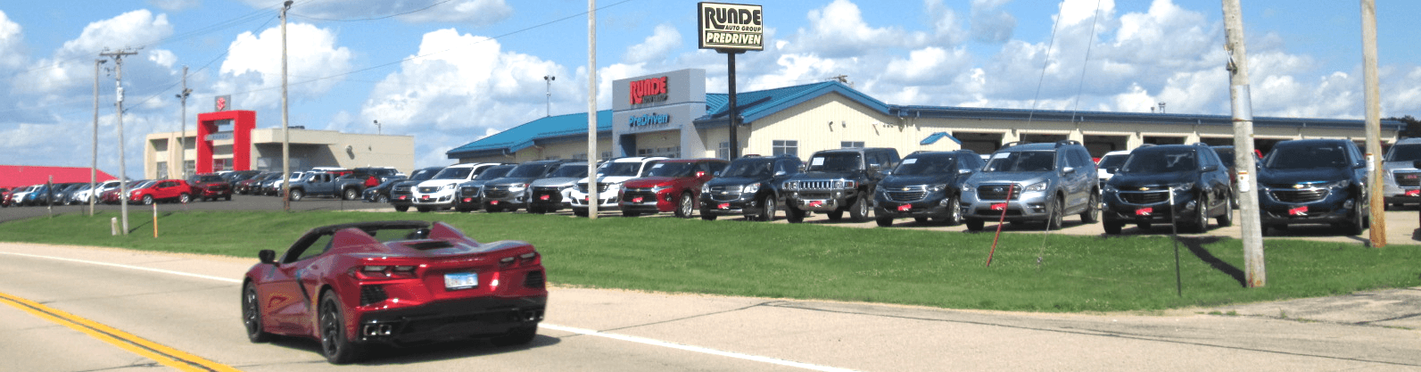 Front view of the Runde PreDriven Dealership