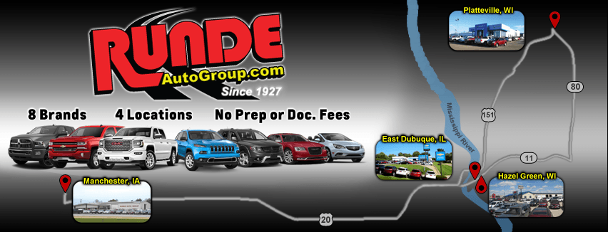 Runde Auto Group Dealership Banner with Map